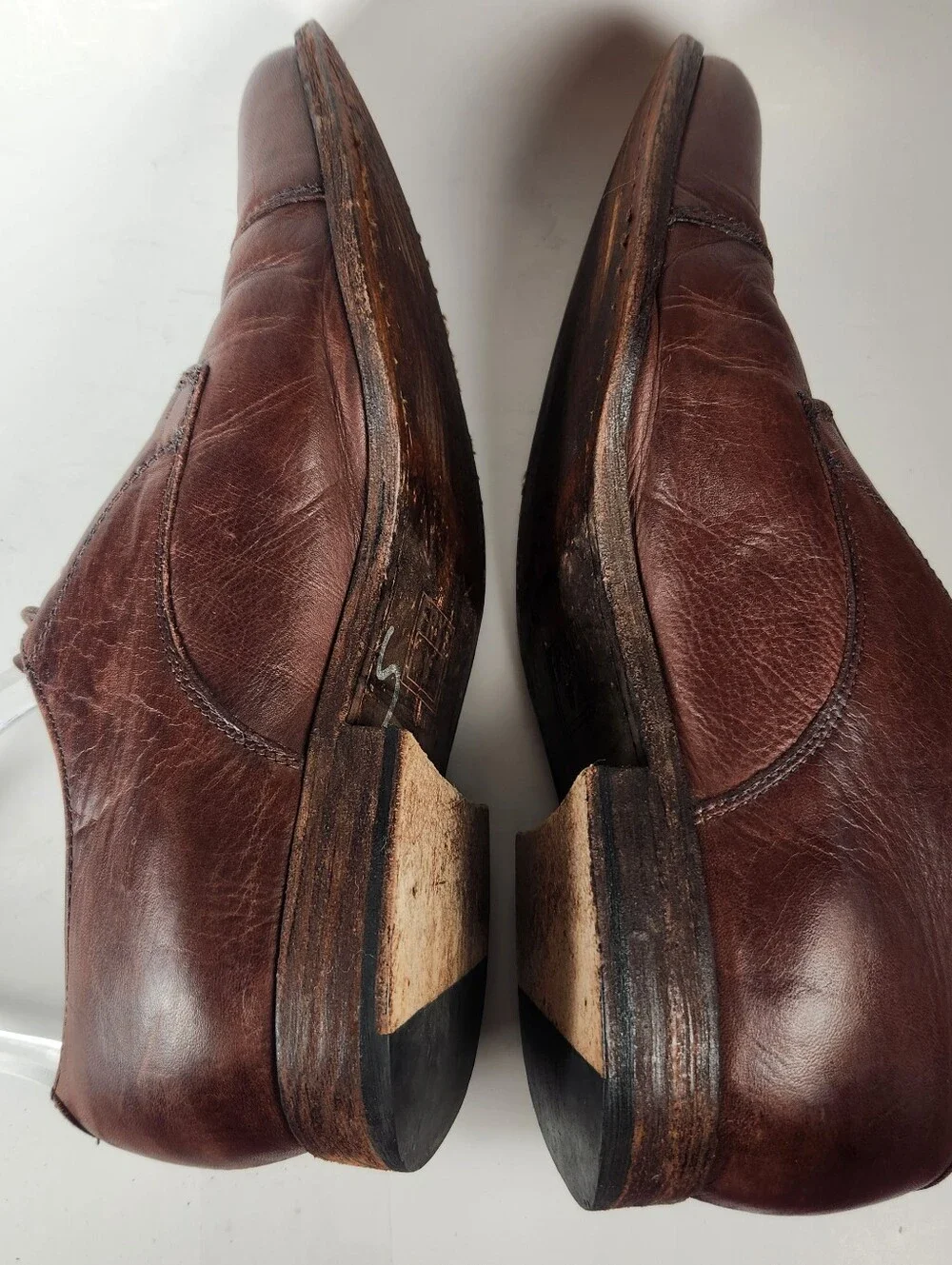 FRYE Men’s Oliver Oxford Dress Shoe Size 9.5 Brown Leather Cap Toe Lace Up